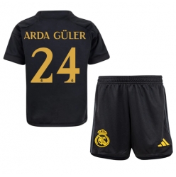Real Madrid Arda Guler #24 3rd trikot Kinder 2023-24 Kurzarm (+ kurze hosen)