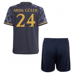 Real Madrid Arda Guler #24 Auswärtstrikot Kinder 2023-24 Kurzarm (+ kurze hosen)