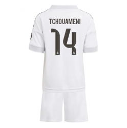 Real Madrid Aurelien Tchouameni #14 Heimtrikot Kinder 2025-26 Kurzarm (+ kurze hosen)