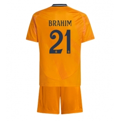 Real Madrid Brahim Diaz #21 Auswärtstrikot Kinder 2024-25 Kurzarm (+ kurze hosen)