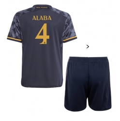 Real Madrid David Alaba #4 Auswärtstrikot Kinder 2023-24 Kurzarm (+ kurze hosen)