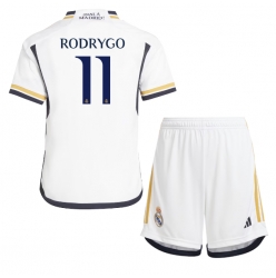 Real Madrid Rodrygo Goes #11 Heimtrikot Kinder 2023-24 Kurzarm (+ kurze hosen)