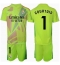 Real Madrid Thibaut Courtois #1 Torwart 3rd trikot Kinder 2024-25 Kurzarm (+ kurze hosen)