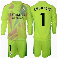 Real Madrid Thibaut Courtois #1 Torwart 3rd trikot Kinder 2024-25 Langarm (+ kurze hosen)