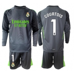 Real Madrid Thibaut Courtois #1 Torwart 3rd trikot Kinder 2025-26 Langarm (+ kurze hosen)