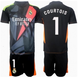 Real Madrid Thibaut Courtois #1 Torwart Auswärtstrikot Kinder 2024-25 Kurzarm (+ kurze hosen)