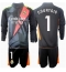 Real Madrid Thibaut Courtois #1 Torwart Auswärtstrikot Kinder 2024-25 Langarm (+ kurze hosen)