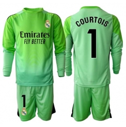 Real Madrid Thibaut Courtois #1 Torwart Auswärtstrikot Kinder 2025-26 Langarm (+ kurze hosen)