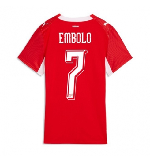Schweiz Breel Embolo #7 Heimtrikot Frauen WM 2026 Kurzarm Schweiz Breel Embolo #7 Heimtrikot Frauen WM 2026 Kurzarm