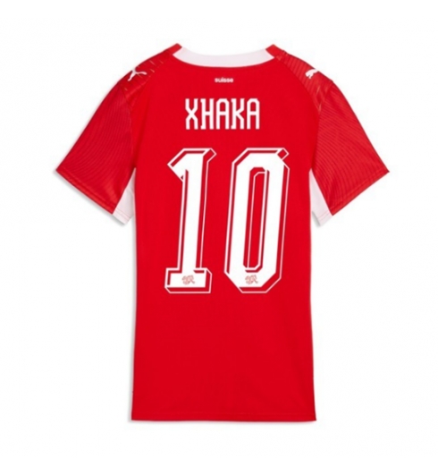 Schweiz Granit Xhaka #10 Heimtrikot Frauen WM 2026 Kurzarm Schweiz Granit Xhaka #10 Heimtrikot Frauen WM 2026 Kurzarm