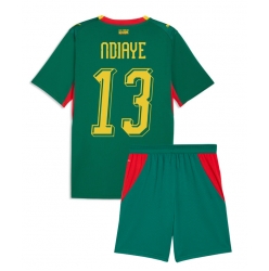 Senegal Iliman Ndiaye #13 Auswärtstrikot Kinder WM 2026 Kurzarm (+ kurze hosen)