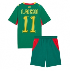 Senegal Nicolas Jackson #11 Auswärtstrikot Kinder WM 2026 Kurzarm (+ kurze hosen)
