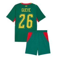 Senegal Pape Gueye #26 Auswärtstrikot Kinder WM 2026 Kurzarm (+ kurze hosen)