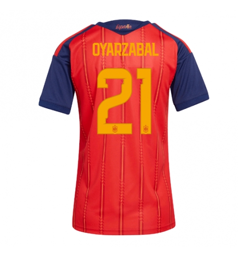 Spanien Mikel Oyarzabal #21 Heimtrikot Frauen WM 2026 Kurzarm Spanien Mikel Oyarzabal #21 Heimtrikot Frauen WM 2026 Kurzarm