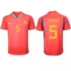 Spanien Sergio Busquets #5 Heimtrikot WM 2022 Kurzarm