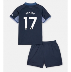 Tottenham Hotspur Cristian Romero #17 Auswärtstrikot Kinder 2023-24 Kurzarm (+ kurze hosen)
