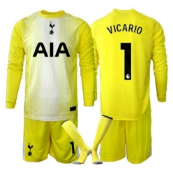 Tottenham Hotspur Guglielmo Vicario #1 Torwart 3rd trikot Kinder 2025-26 Langarm (+ kurze hosen)