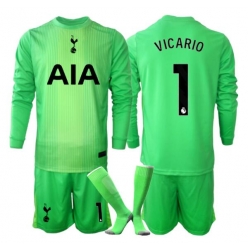 Tottenham Hotspur Guglielmo Vicario #1 Torwart Heimtrikot Kinder 2025-26 Langarm (+ kurze hosen)