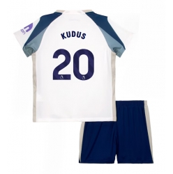 Tottenham Hotspur Mohammed Kudus #20 Heimtrikot Kinder 2025-26 Kurzarm (+ kurze hosen)