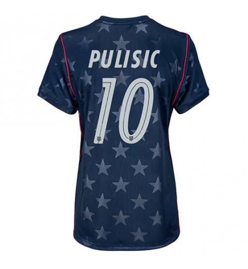 Vereinigte Staaten Christian Pulisic #10 Auswärtstrikot Frauen WM 2026 Kurzarm Vereinigte Staaten Christian Pulisic #10 Auswärtstrikot Frauen WM 2026 Kurzarm