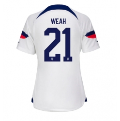 Vereinigte Staaten Timothy Weah #21 Heimtrikot Frauen WM 2022 Kurzarm
