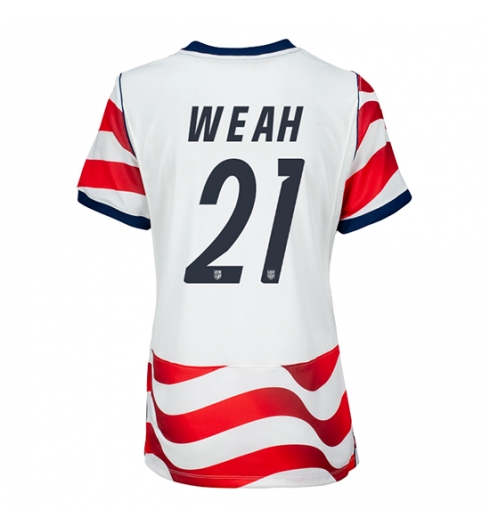 Vereinigte Staaten Timothy Weah #21 Heimtrikot Frauen WM 2026 Kurzarm Vereinigte Staaten Timothy Weah #21 Heimtrikot Frauen WM 2026 Kurzarm