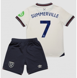 West Ham United Crysencio Summerville #7 Auswärtstrikot Kinder 2025-26 Kurzarm (+ kurze hosen)