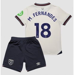 West Ham United Mateus Fernandes #18 Auswärtstrikot Kinder 2025-26 Kurzarm (+ kurze hosen)