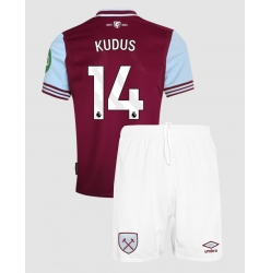 West Ham United Mohammed Kudus #14 Heimtrikot Kinder 2024-25 Kurzarm (+ kurze hosen)