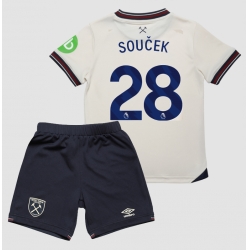 West Ham United Tomas Soucek #28 Auswärtstrikot Kinder 2025-26 Kurzarm (+ kurze hosen)