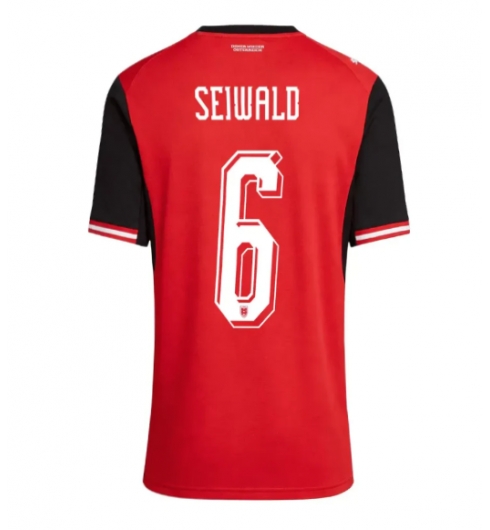 Österreich Nicolas Seiwald #6 Heimtrikot Frauen WM 2026 Kurzarm Österreich Nicolas Seiwald #6 Heimtrikot Frauen WM 2026 Kurzarm